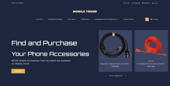 Mobile Accessories Store Modern OpenCart Template