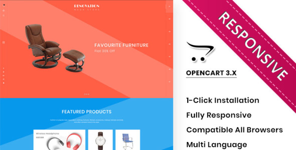 мега магазин отзывчивый шаблон opencart