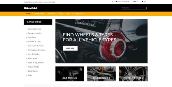 Auto Parts Shop Clean Shopify Theme
