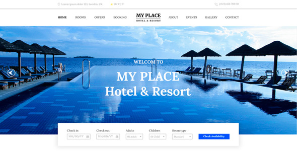 PSD шаблон на тему отзывы об отелях