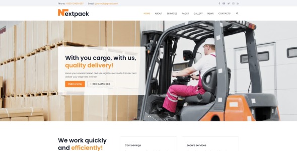 услуги доставки чистый шаблон joomla