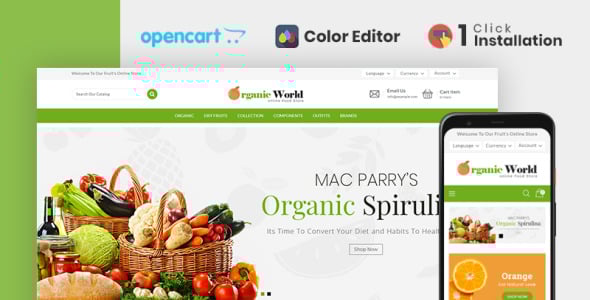 органический мир продуктовый магазин шаблон opencart