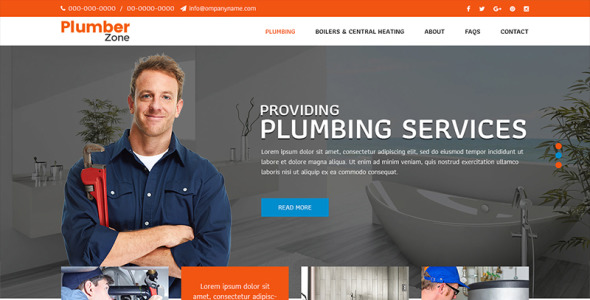 PSD шаблон на тему сантехника