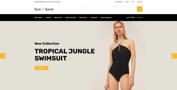 swimwear ecommerce clean opencart шаблон