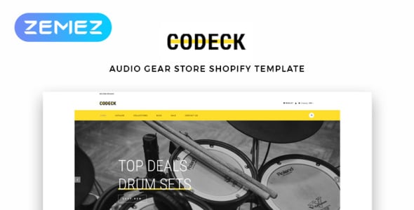 аудио магазин электронная коммерция современная тема shopify