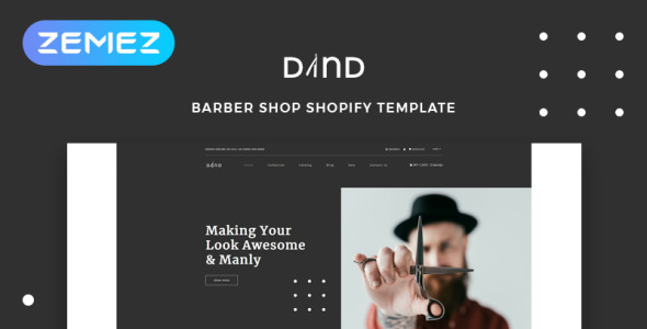 парикмахерская многостраничная современная тема shopify