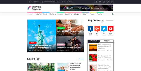 PSD шаблон на тему новостной портал