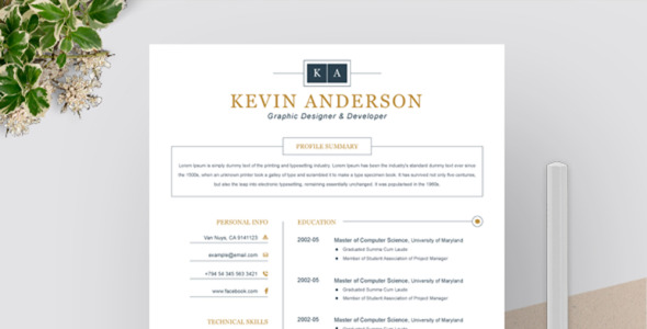 Адаптивный Резюме на тему графика