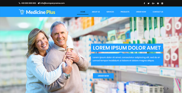 PSD шаблон на тему аптека