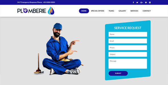 PSD шаблон на тему сантехника