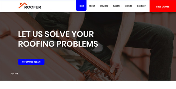 PSD шаблон на тему кровельная компания