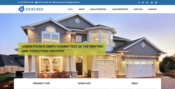 PSD шаблон на тему агентство недвижимости