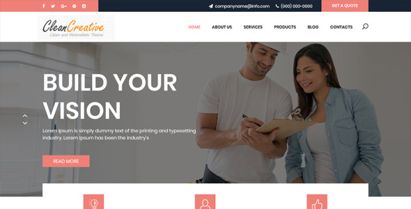 PSD шаблон на тему клининговая компания