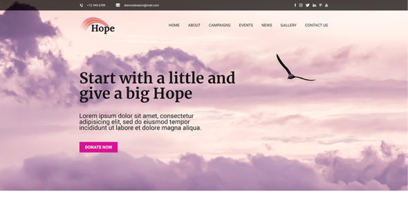 PSD шаблон на тему благотворительность