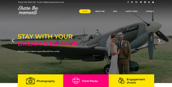 PSD шаблон на тему фотограф