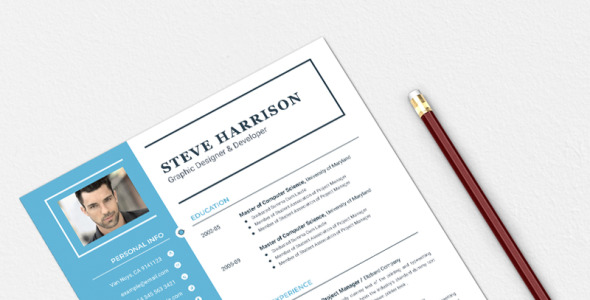 Адаптивный Резюме на тему графика