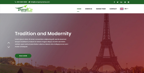 PSD шаблон на тему путешествия