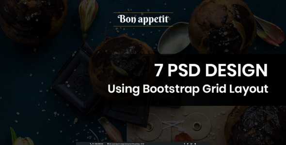 PSD шаблон на тему кафе и ресторан