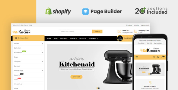 dream kitchen store shopify тема