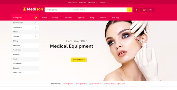 шаблон opencart аптеки