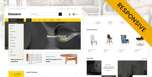 deccent мебельный магазин woocommerce тема