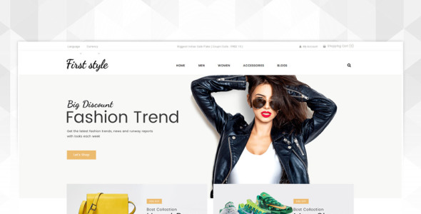 шаблон модного магазина opencart