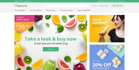 чистый продуктовый магазин электронной коммерции magento theme