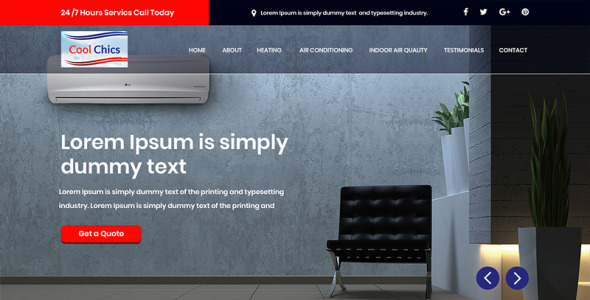 PSD шаблон на тему кондиционеры