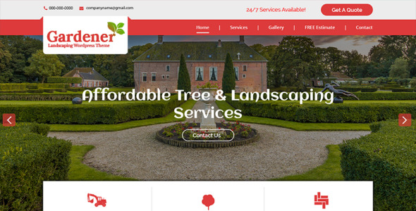 PSD шаблон на тему ландшафтный дизайн