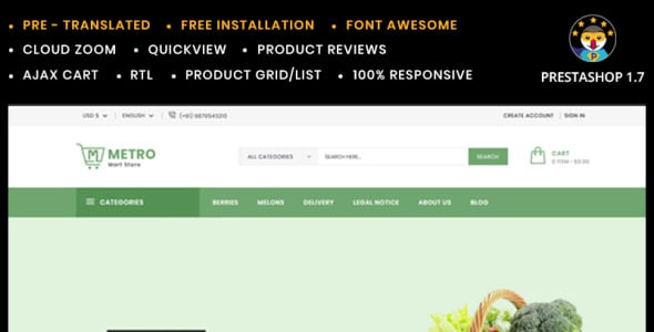 metromart grosseries store prestashop тема