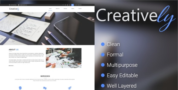 PSD шаблон на тему офис