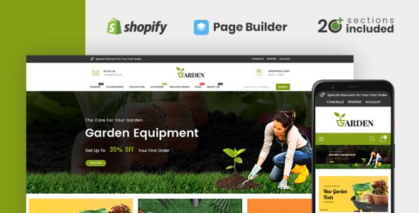 садовые инструменты магазин shopify тема