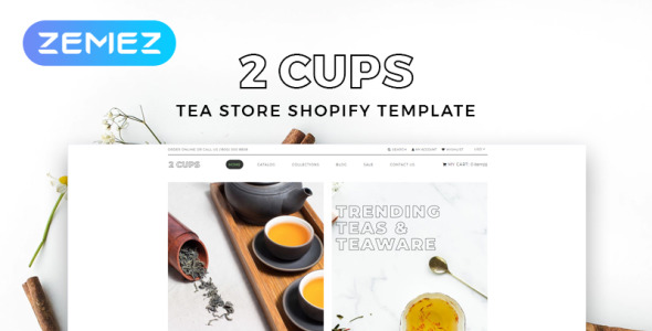 магазин чая многостраничная яркая тема shopify