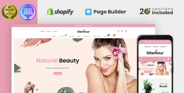 гламурная косметика магазин shopify тема