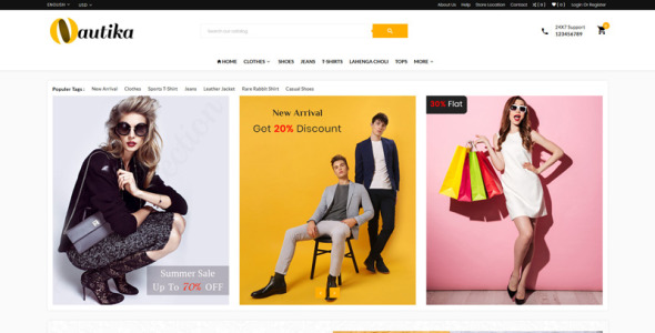 модный мега магазин шаблон opencart