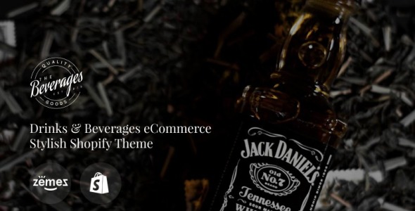 напитки и напитки электронная коммерция стильная тема shopify