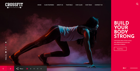 Адаптивный PSD шаблон на тему фитнес