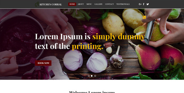 PSD шаблон на тему еда и ресторан