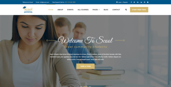 Адаптивный PSD шаблон на тему колледж и университет