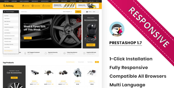 тема мега автомобильного магазина prestashop
