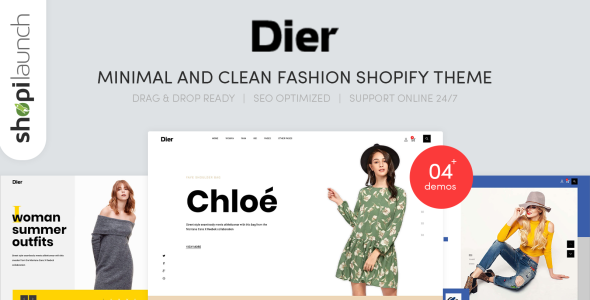 минимальная и чистая тема fashion shopify