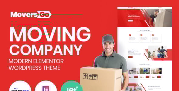 moving company modern wordpress elementor theme