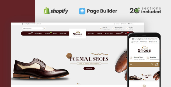 магазин обуви отзывчивая тема shopify