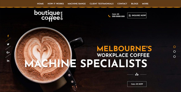 PSD шаблон на тему кофейня