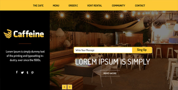 PSD шаблон на тему кофейня