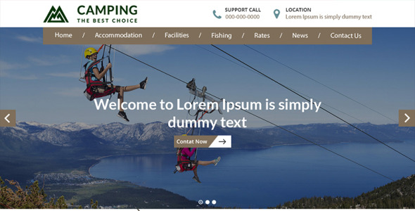 PSD шаблон на тему кемпинг