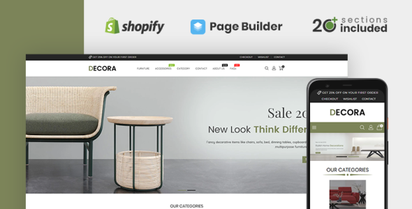 decora мебельный магазин shopify тема