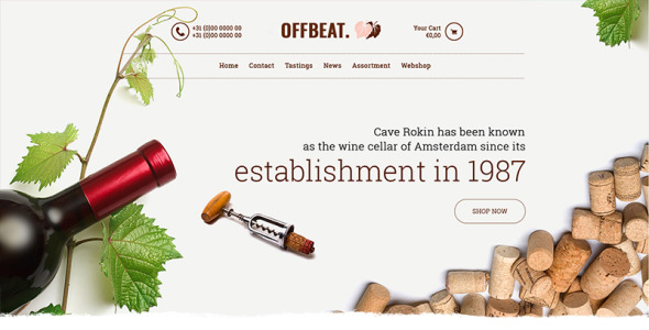 PSD шаблон на тему вино