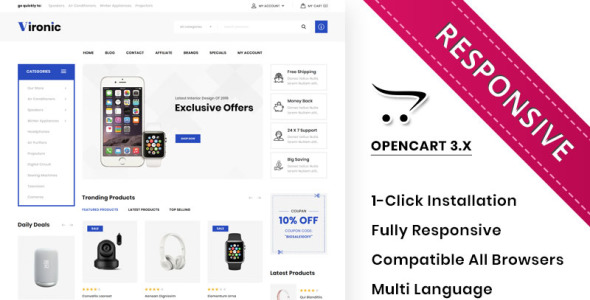 шаблон мега электронного магазина opencart