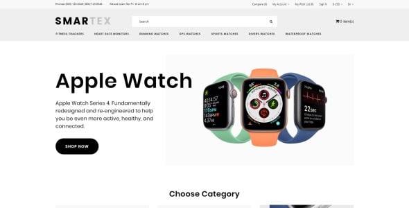 магазин электроники многостраничный чистый шаблон opencart